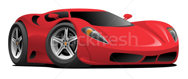 Red Hot European Style Sports-Car Cartoon Vector Illustration Stock photo © jeff_hobrath