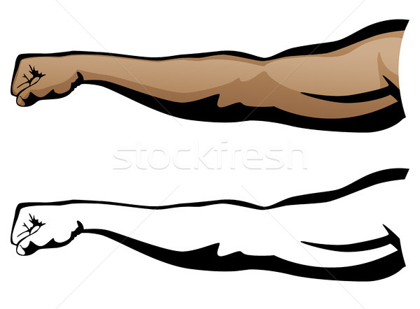 Muscular Arm Extended Fist Punch Vector Illustration Stock photo © jeff_hobrath