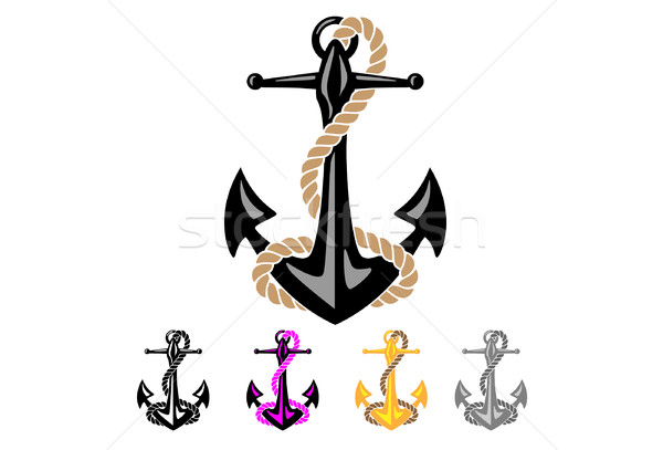 Anchor and Rope Illustration Stock photo © jeff_hobrath
