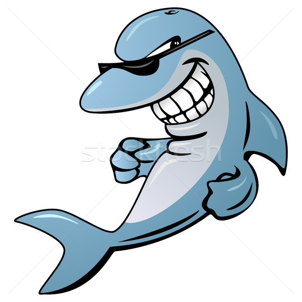 Cool Delphin Zeichentrickfigur Vektor Grafik Illustration Stock foto © jeff_hobrath