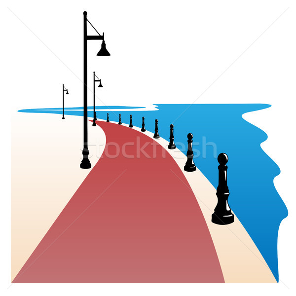 Seaside Boardwalk Vector illustration Stock photo © jeff_hobrath
