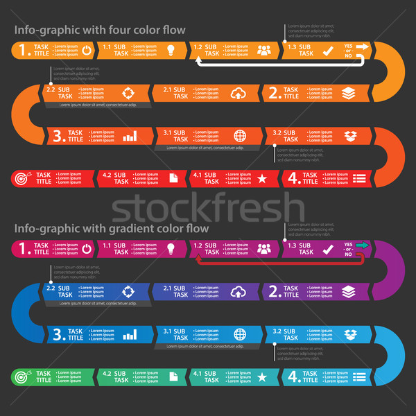 Clean corporate infografica diagramma di flusso vettore semplice Foto d'archivio © jeff_hobrath