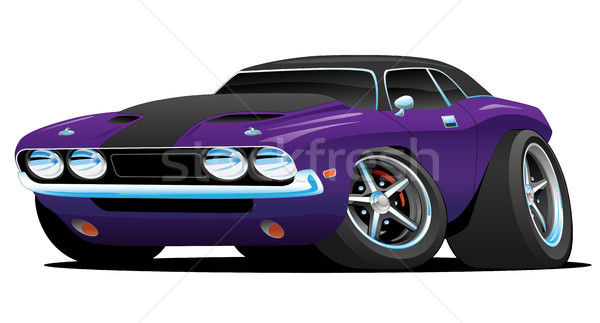 Klassiek muscle car cartoon illustratie hot amerikaanse Stockfoto © jeff_hobrath