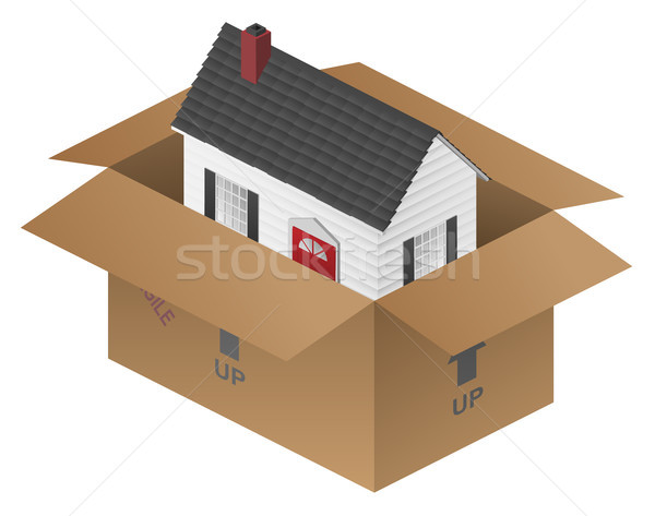 Real-estate Moving House Packing Box Vector Illustration Stock photo © jeff_hobrath