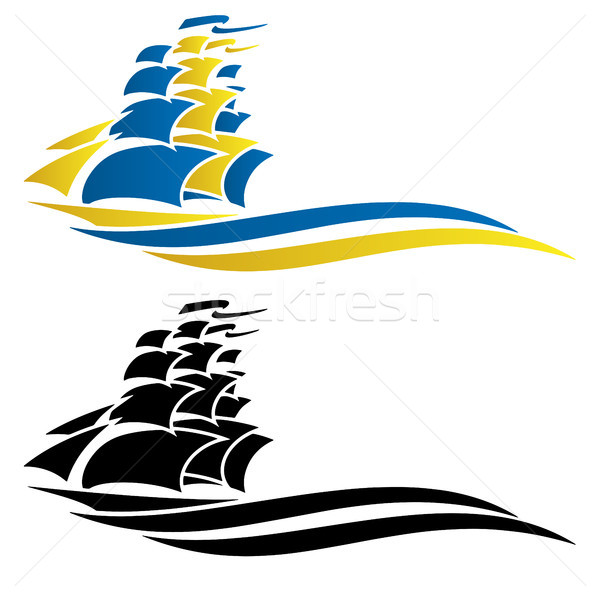 Sailing Ship Vector Graphic Illustration Stock photo © jeff_hobrath