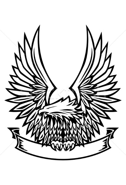 Eagle Emblem, Wings Spread, Holding Banner Stock photo © jeff_hobrath