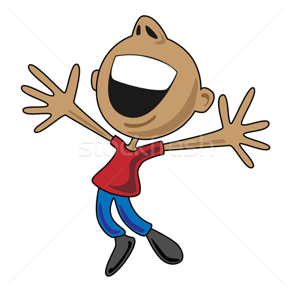 счастливым Cartoon человека прыжки радости Сток-фото © jeff_hobrath