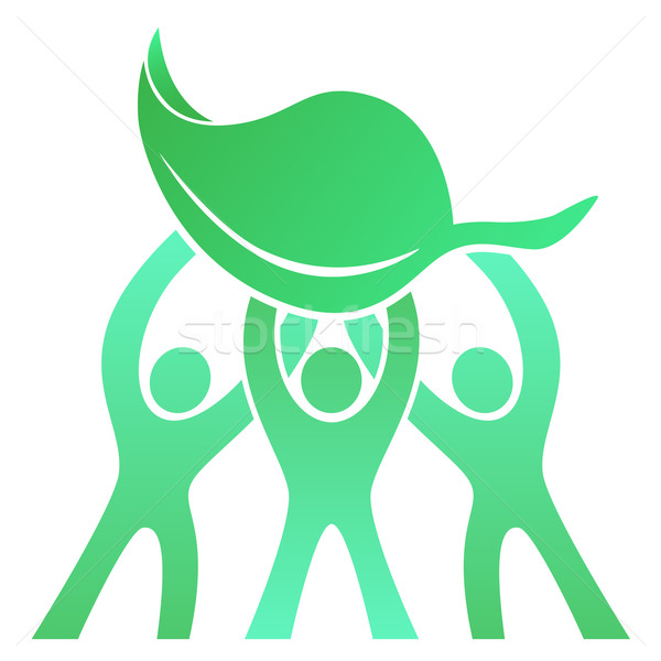 Teamwork Eco Friendly Logo Stock photo © jeff_hobrath