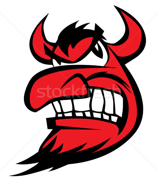 Diabeł twarz charakter cartoon funny zły Zdjęcia stock © jeff_hobrath