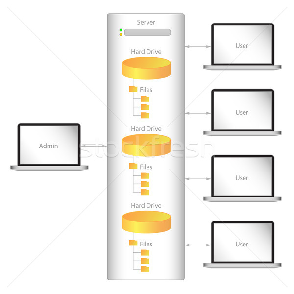 Computer netwerk gegevensopslag stroom vector grafische Stockfoto © jeff_hobrath
