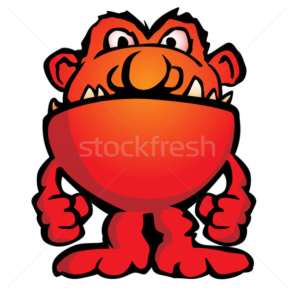 Dumm fremden Monster Geschöpf Karikatur cute Stock foto © jeff_hobrath