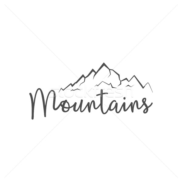Hand drawn mountain badge. Wilderness old style typography label. Letterpress Print Rubber Stamp Eff Stock photo © JeksonGraphics