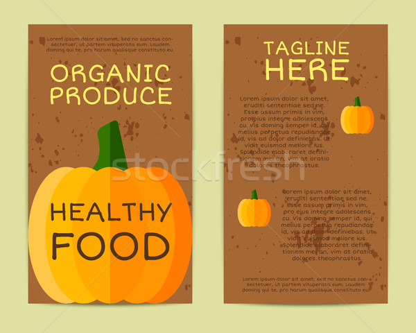 Stylish Farm Fresh flyer, template or brochure design with pumpkin vegetable. Mock up design with sh Stock photo © JeksonGraphics