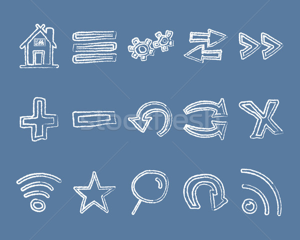 Stockfoto: Doodle · web · communie · ingesteld · web · icons