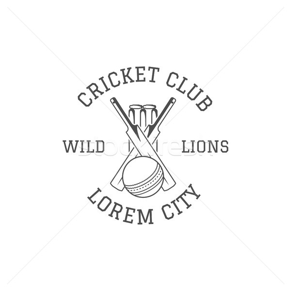 ストックフォト: クリケット · クラブ · エンブレム · デザイン · 要素 · ロゴ