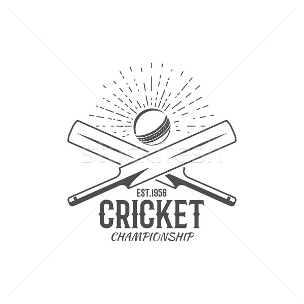 Foto stock: Cricket · emblema · diseno · elementos · campeonato · logo