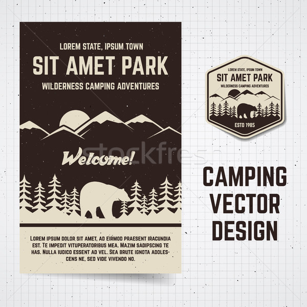 Camping vector brochure and label. The concept of flyer for your business, web sites, presentations, Stock photo © JeksonGraphics