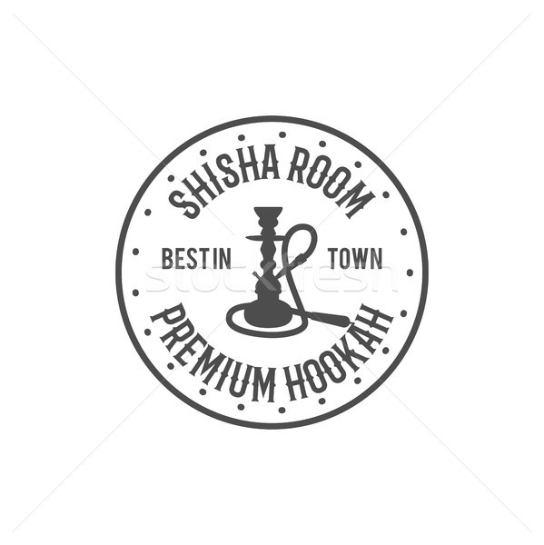 Hookah relax label, badge. Vintage shisha room logo. Lounge cafe emblem. Arabian bar or house, shop. Stock photo © JeksonGraphics