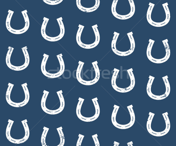 Horseshoes seamless pattern. Lucky background concept. Blue palette. Vector Illustration Stock photo © JeksonGraphics