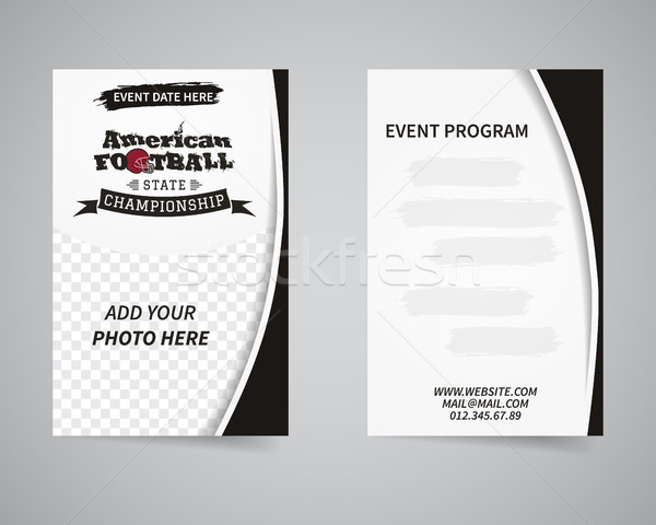 American football back and front flyer template design. Usa Sport brand identity letterhead. Event b Stock photo © JeksonGraphics