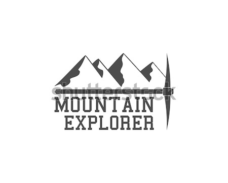 Vintage mountain badge, outdoors logo, emblem and label. Steep Rock concept, monochrome design. Best Stock photo © JeksonGraphics