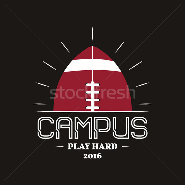 American football campus logotype, emblem, label, insignia in retro color style. Graphic vintage log Stock photo © JeksonGraphics