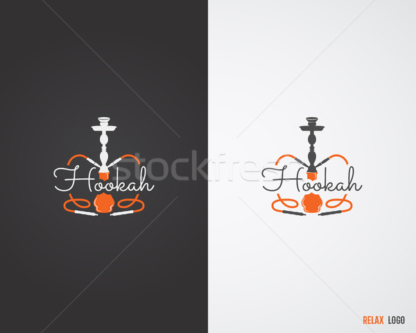 Narguilé détendre étiquettes badges design [[stock_photo]] © JeksonGraphics