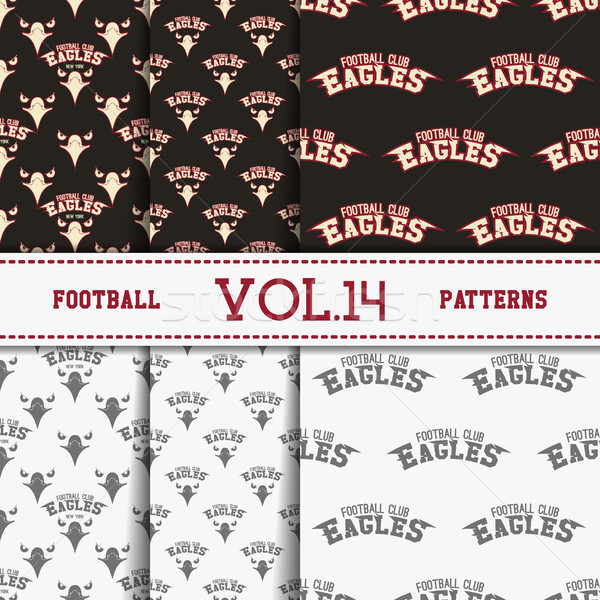 Stock photo: Set of american football patterns. Usa sports seamless background collection. Sport wallpaper with e