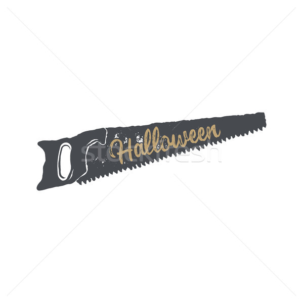 Foto stock: Halloween · distintivo · vintage · design · de · logotipo · monocromático