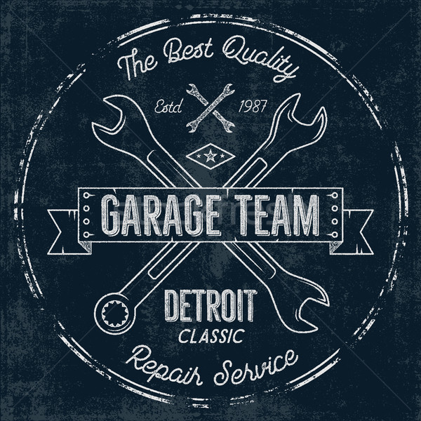 Stockfoto: Garage · dienst · vintage · ontwerp · graphics · klassiek