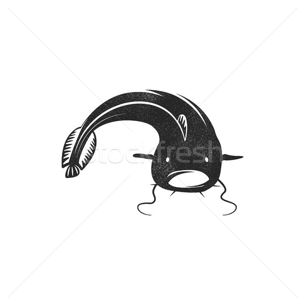 catfish silhouette symbol. Icon design for logo, badges, labels Stock photo © JeksonGraphics