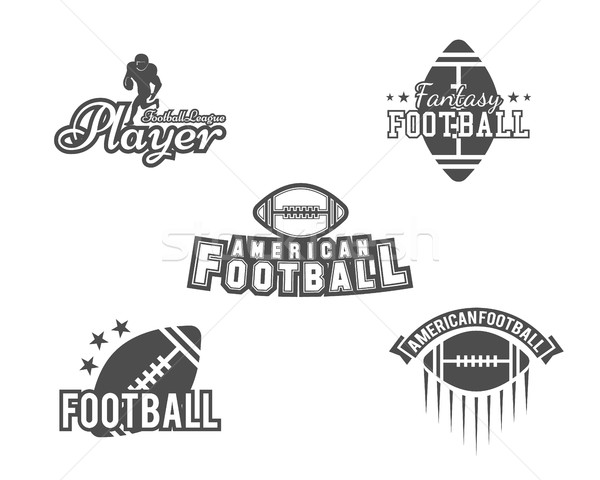College rugby and american football team, college badges, logos, labels, insignias set in retro styl Stock photo © JeksonGraphics