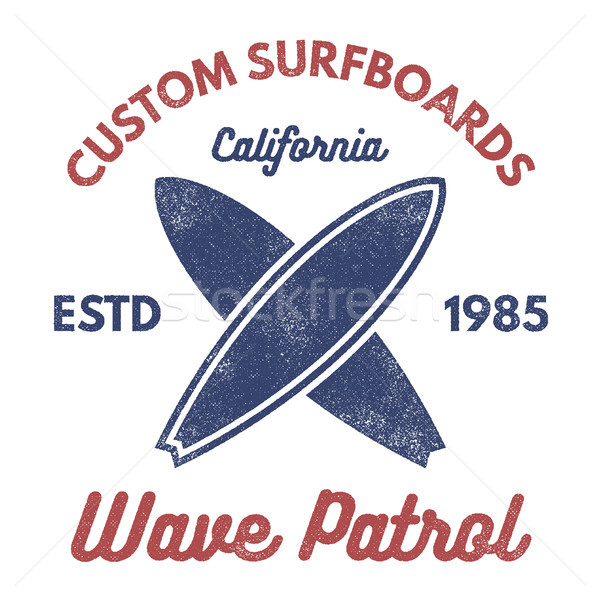 Vintage Surfing tee design. Retro t-shirt Graphics and Emblems for web  or print. Surfer, beach styl Stock photo © JeksonGraphics