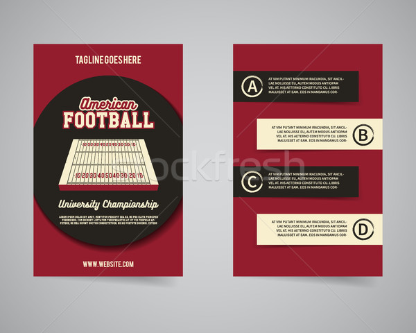American football championship back and front flyer template design. Usa Sport brand identity letter Stock photo © JeksonGraphics