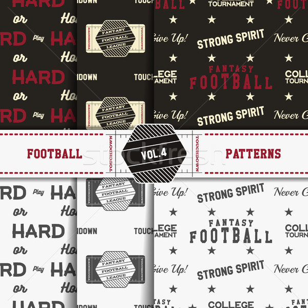 Set of american football patterns. Usa sports seamless background collection. Sport wallpaper with f Stock photo © JeksonGraphics