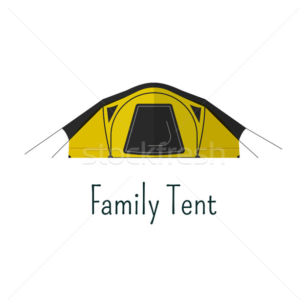 Family tent flat icon. Camping tent color pictogram. Tent symbol for Vacation with family. Summer gr Stock photo © JeksonGraphics