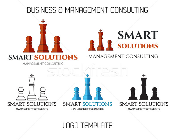 Set of Smart solutions logo template. Business management Consulting concept.  Ideas and project rea Stock photo © JeksonGraphics