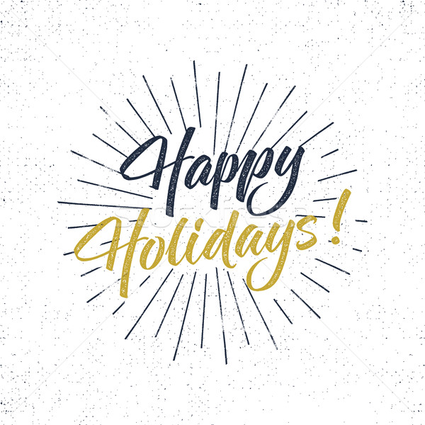 Happy Holidays text and lettering. Holiday typography Vector Illustration. design. Letters with sun  Stock photo © JeksonGraphics