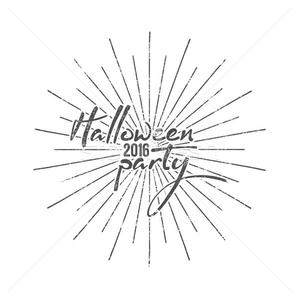 Halloween party typography label. Holiday lettering for photo overlay, cards. Typographic retro desi Stock photo © JeksonGraphics