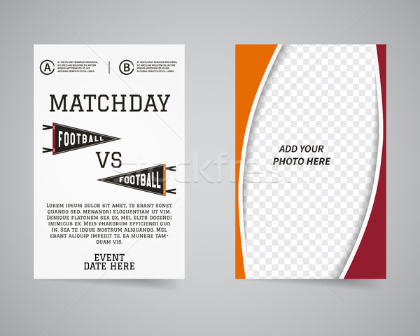 American football matchday back and front flyer template design. Usa Sport brand identity letterhead Stock photo © JeksonGraphics