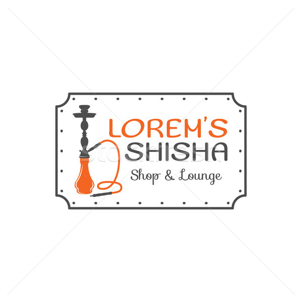 Hookah relax label, badge. Vintage shisha logo. Lounge cafe emblem. Arabian bar or house, shop. Isol Stock photo © JeksonGraphics