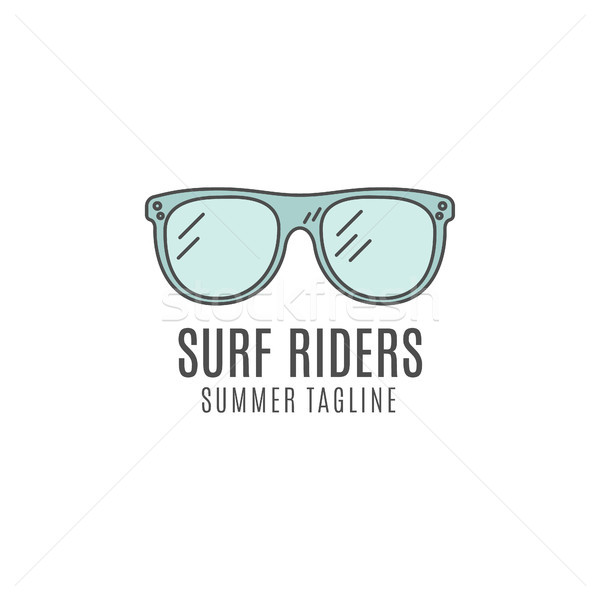 Minimalist surfing ochelari logo-ul vară subtire Imagine de stoc © JeksonGraphics