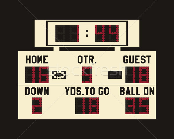 LED american football scoreboard with fully editable data, timer and space for user info. Usa sports Stock photo © JeksonGraphics