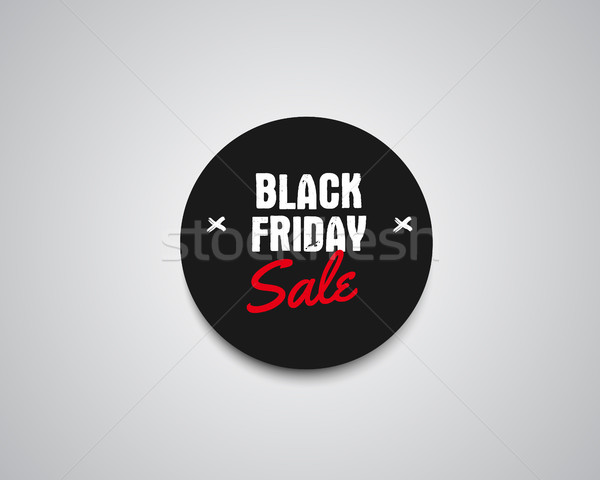 Black Friday sale black tag, round banner, advertising button, label, badge design with shadow. Holi Stock photo © JeksonGraphics
