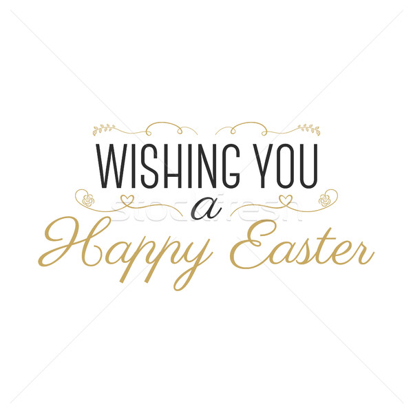Húsvét kívánság felirat kellemes húsvétot kívánságok címke Stock fotó © JeksonGraphics