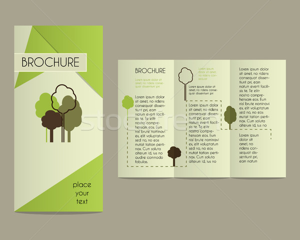 Brochures and flyer design template in polygonal style concerning to ecology, organicthemes with inf Stock photo © JeksonGraphics