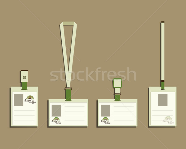Brand identity elements - Lanyard, name tag holder and badge templates. For cafe, restaurant and oth Stock photo © JeksonGraphics