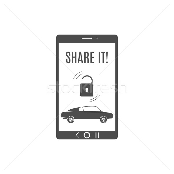 Car share logo design. Car Sharing vector concept. Collective usage of cars via web application. Car Stock photo © JeksonGraphics