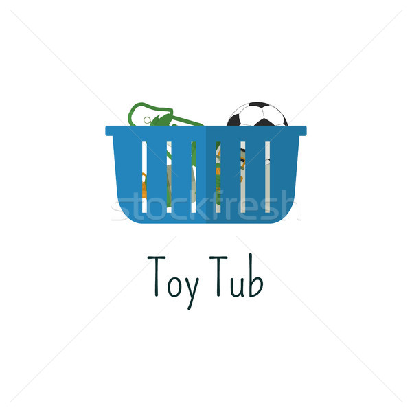 Camping toys tub flat icon. Toys bag isolated color pictogram. Vacation with family concept. Summer  Stock photo © JeksonGraphics