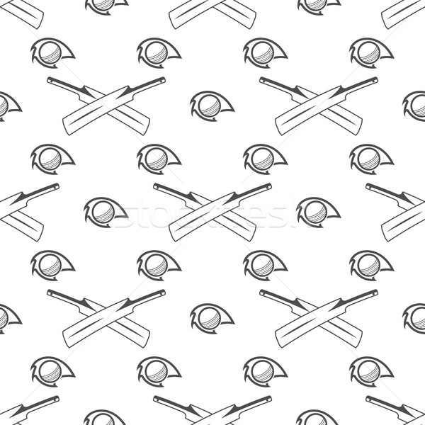Cricket sport pattern. Retro background. Seamless of accessories - Bat ball symbols. Good for web pr Stock photo © JeksonGraphics